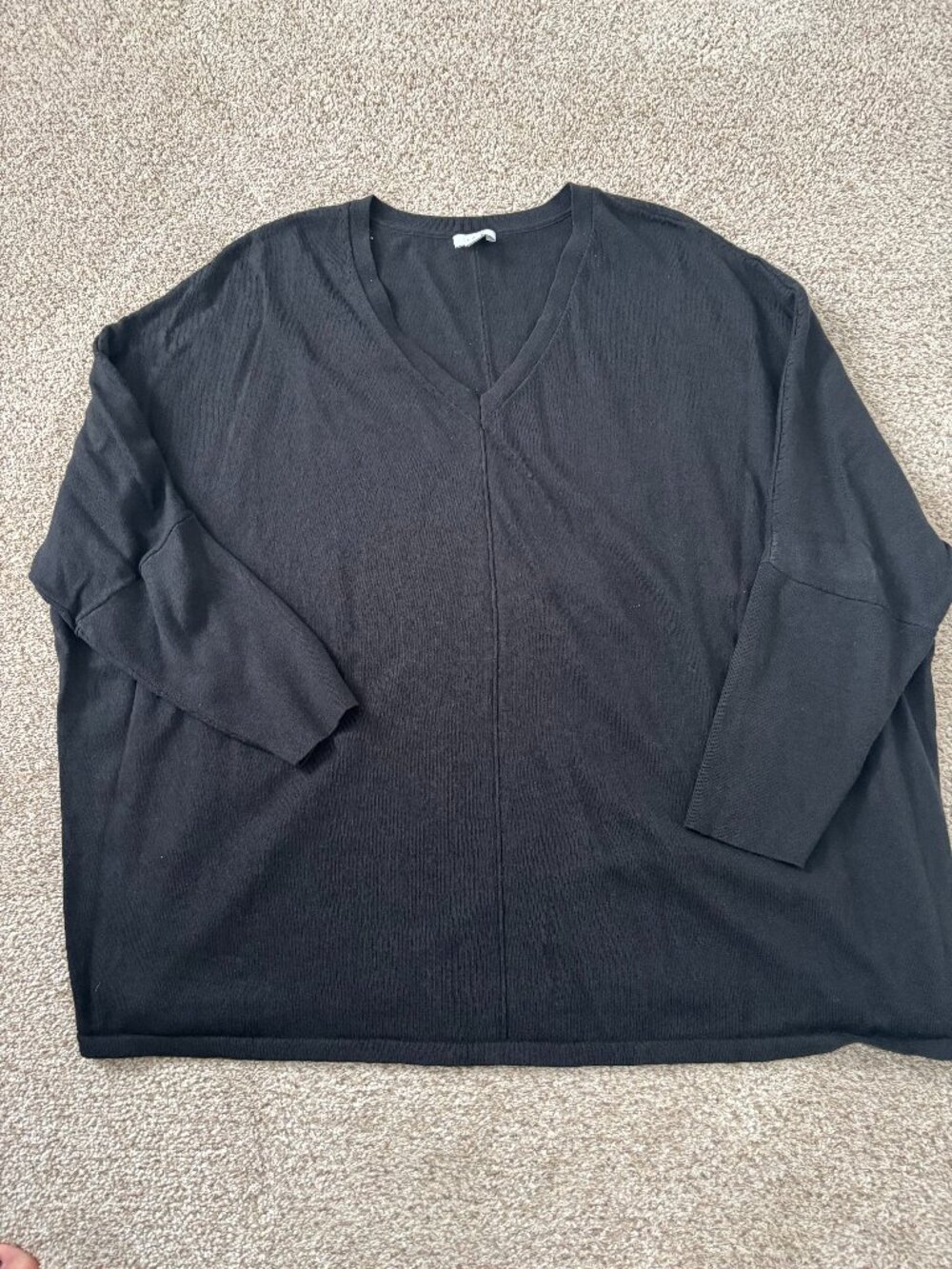 EUC J.Jill Pure Jill black v-neck dolman sleeve cotton sweater sz 2X